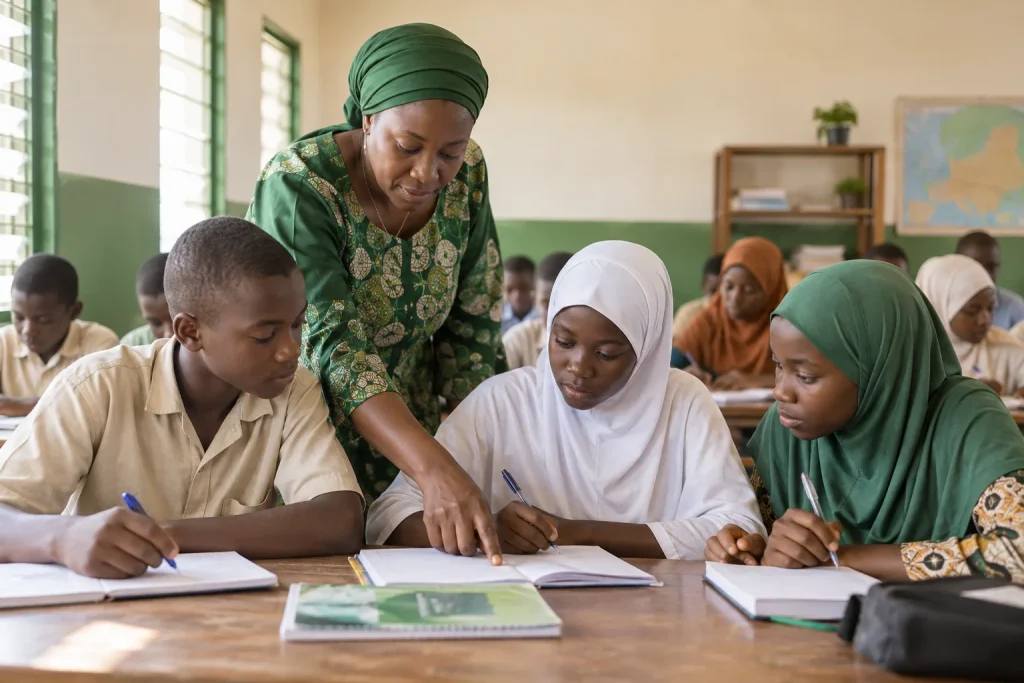 Nigerien students learning together